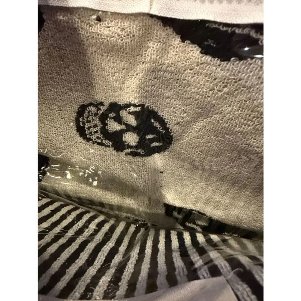 Salvage Sacs One-of-a-Kind Recycled Towel Clutch Bag Skull & Stripe NWT